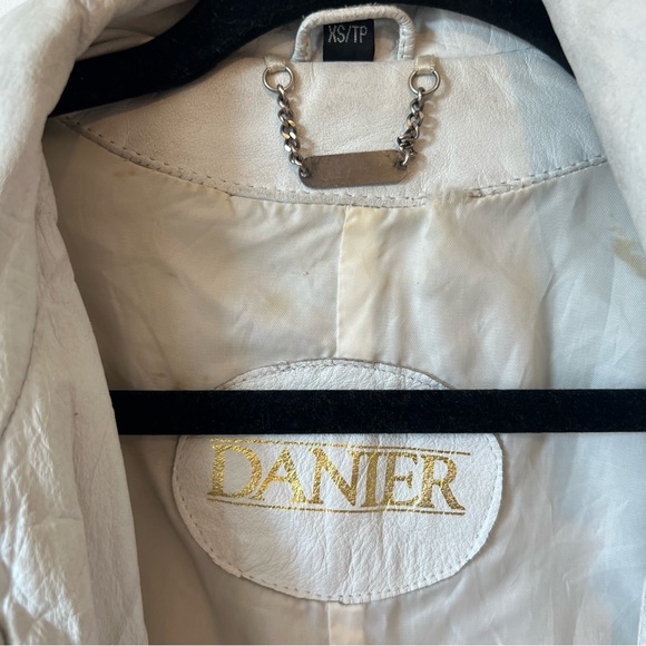 DANIER cropped vintage white leather jacket - Picture 3 of 3
